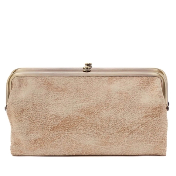 HOBO Lauren Subtle Beige Gold Metallic Vintage Style Leather